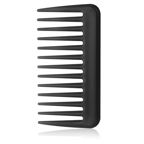 Mini Travel Comb Small Wide Tooth Comb Portable Pocket Combs Curl Comb Shower Comb Detangling Hair Combs for Women Curly Hair Wavy Hair Wet and Dry Hair Wallet Comb for Men - Black