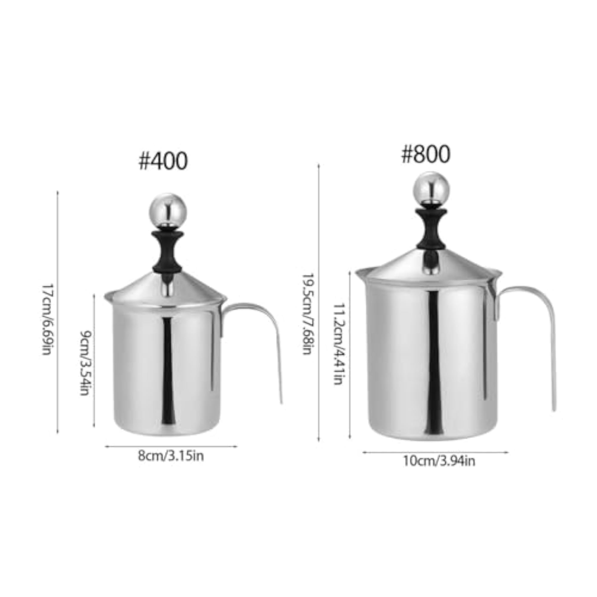 Heat Resistant Double Wall Milk Pitcher, 400ML