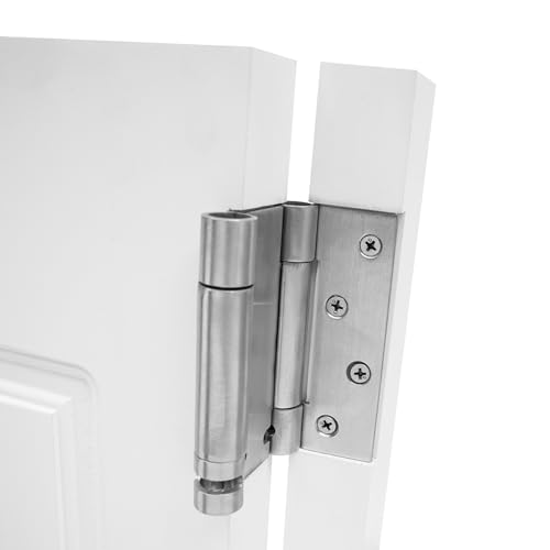 Miniatura 6 de Par De Puertas Batientes Dobles Con Bisagras De Cierre Automático Y Rotación De 180 , Puerta Doble De Madera De Pino Para Privacidad En El Pasillo, Jardín 91 X 106,5 Cm