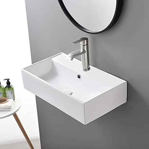 SHACO Porcelain Ceramic Wall Mounted Bathroom Vessel Sink Cover