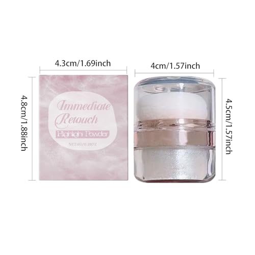 Shimmer Powder for Face, Body Glitter Highlighter, 3g Glow Dust, Glowing Skin, Brightening Fairy Shine, Perfect for Contouring and Radiant Makeup for Women, – Image 3