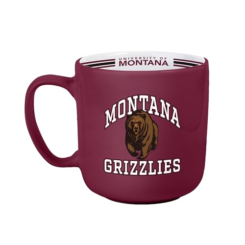 Image of Logo Brands NCAA Montana Grizzlies 15 oz Stripe Coffee Mug - Vintage Team Logo, Inside Print & Stripes, Microwave & Dishwasher Safe- Great Gift For Fans & Alumni
