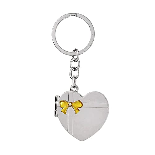 Stealodeal Silver Metal Heart Shape Photo Frame Keychain