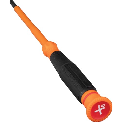 Image of Klein Tools 6233INS Insulated Precision Screwdriver, #0 Phillips Mini Electrician Screwdriver, 1000-Volt, Cushion-Grip Handle