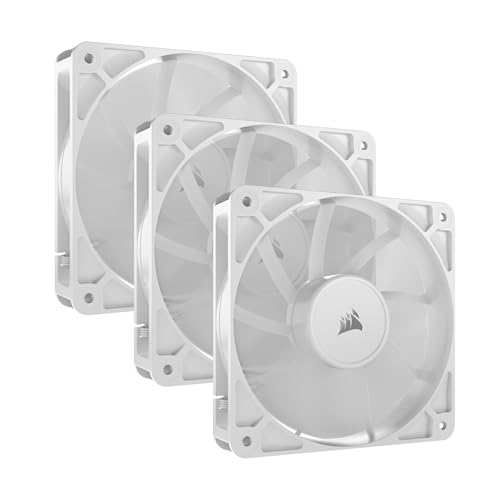Image of CORSAIR RS120 120mm PWM Fans - Daisy-Chain Connection - Low-Noise - Magnetic Dome Bearing - Triple Pack - White