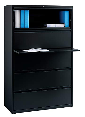 Office Dimensions 42 Inch Wide 5 Drawer Metal Cabinet For Home And Office, Holds Letter, Legal And A4 Hanging Folders Lateral File, 42", Black #TOP2