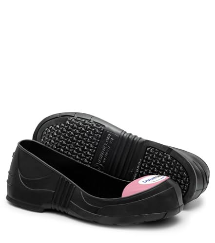 Oshatoes PTL Womens Steel Toe Shoe Covers - Slip-Resistant PVC Safety Overshoes Pink XX-Small Mens Shoe Size 4-5 / Womens Shoe Size 5-6