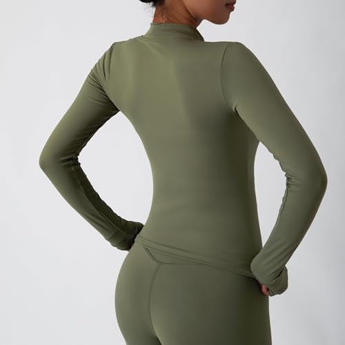 Women’s 3 Piece Workout Set – Sports Bra, Leggings & Jacket with Thumbholes – Yoga Outfit Activewear for Gym Running Training4