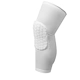 ♥Dise?o largo Almohadilla para adultos para ni?os Pierna de baloncesto Rodilla Manga larga Equipo de protección Almohadillas a prueba de golpes Soporte para pantorrillas Esquí / Snowboard Rodillera - Blanco M