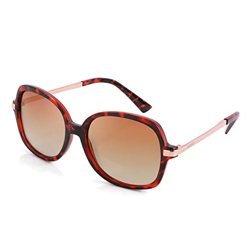 FEISEDY Classic Womens Elegant Polarized Sunglasses Ladies Wide Square Sunglasses Shades B2683