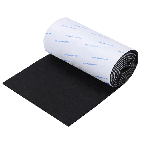 Felt Furniture Pads Non Slip Self Adhesive Cuttable Felt Tape Black Heavy Duty Felts Strip Roll for Protecting Hardwood Floors Chair Wall Protector (40 x 5 x 0.12 Inch)