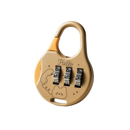 Cadeado de Senha 3 Dígitos Ursinho Fofo – Mini Cadeado de Combinação para Mochila, Mala, Estojo, Armário | Design Kawaii
