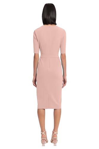 Image of Donna Morgan Women's Curved Waist Seam Crepe Workwear Dress Career Office Desk to Dinner Event Occasion Guest of