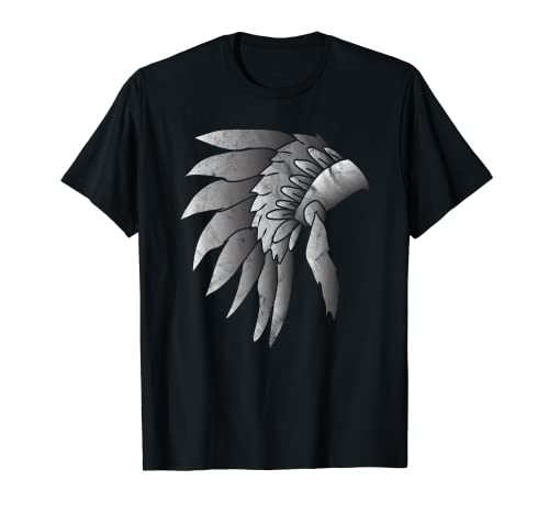 Native American Month Heritage Headdress Distressed Art Camiseta
