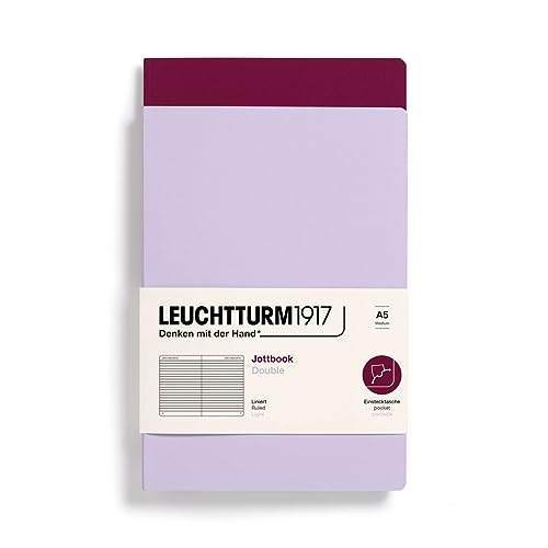 LEUCHTTURM1917 Jottbook A5 carnet ligné 59 pages lot de 2 écriture