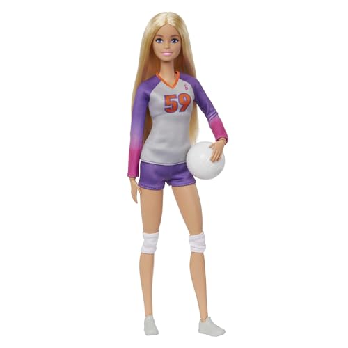 Barbie Made to Move - Volleyballspielerin-Puppe mit Trikot und Ball - 22 Gelenke f&uuml;r realistisches Spiel, inklusive Volleyball und Sportkleidung, HKT72