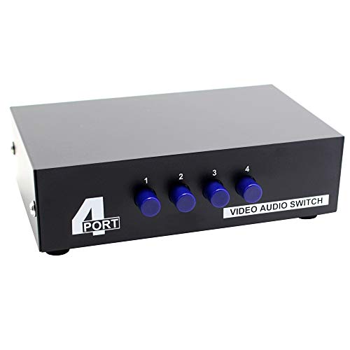 Panlong 4-Way Av Switch Rca Switcher 4 In 1 Out Composite Video L/R Stereo Audio Selector Box For Dvd Stb Game Consoles #TOP1