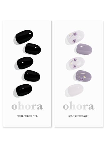 ohora Semi Cured Gel Nail Set of 2 (N Onyx & N Dancing Flower) - Professional Salon-Quality Nail Care