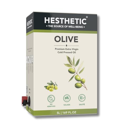 Image of HESTHETIC Premium Extra Virgin Olive Oil 5L Bag-in-Box | Cold-Pressed Mediterranean-Sourced EVOO | Unrefined, Low-Acidity | Cooking, Salad & Finishing Oil