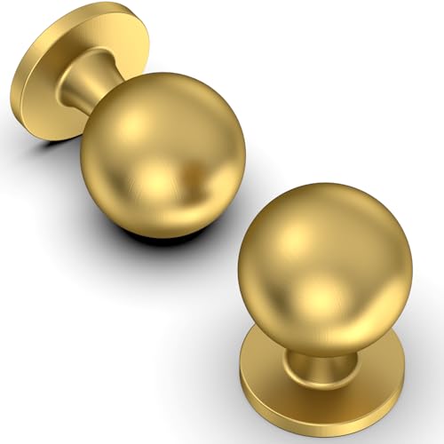Talentedeco 10 Pack Vibrant Brushed Moderne Brass Kitchen Cabinet Knobs Cabinet Pulls Drawer Knobs Cabinet Hardware Zinc Knobs for Drawers