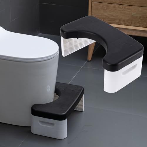 Taburete de Inodoro Plegable de 7 Pulgadas - Escalón de Asistencia para Baño, Desmontable y Adaptable a Todos los Inodoros