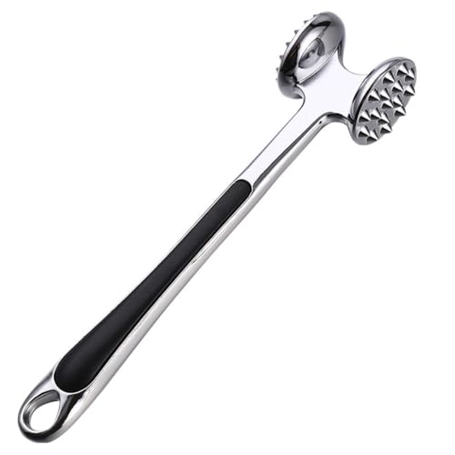 Image of Senshuomy Double Sided Meat Tenderiser, Zinc Alloy Meat Hammer, Heavy Duty Meat Mallet with Non-Slip Handle, 3-in-1 Meat Tenderizer Tool for Steak Pork Chicken, Nuts Crab Garlic Crushing (Style A)