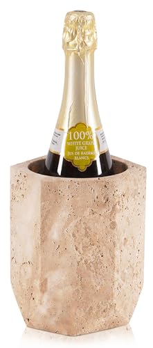 SPESHSTONES Travertine Wine Chiller Bucket 6.5 Inches Handmade