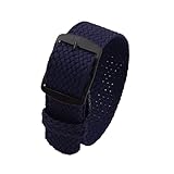 YGUK0J Cinturino 18 20 22mm Sostituzione cinturino vintage for orologio da polso con fibbia spazzolata nera e argento Uomo(Navy-B,20mm)