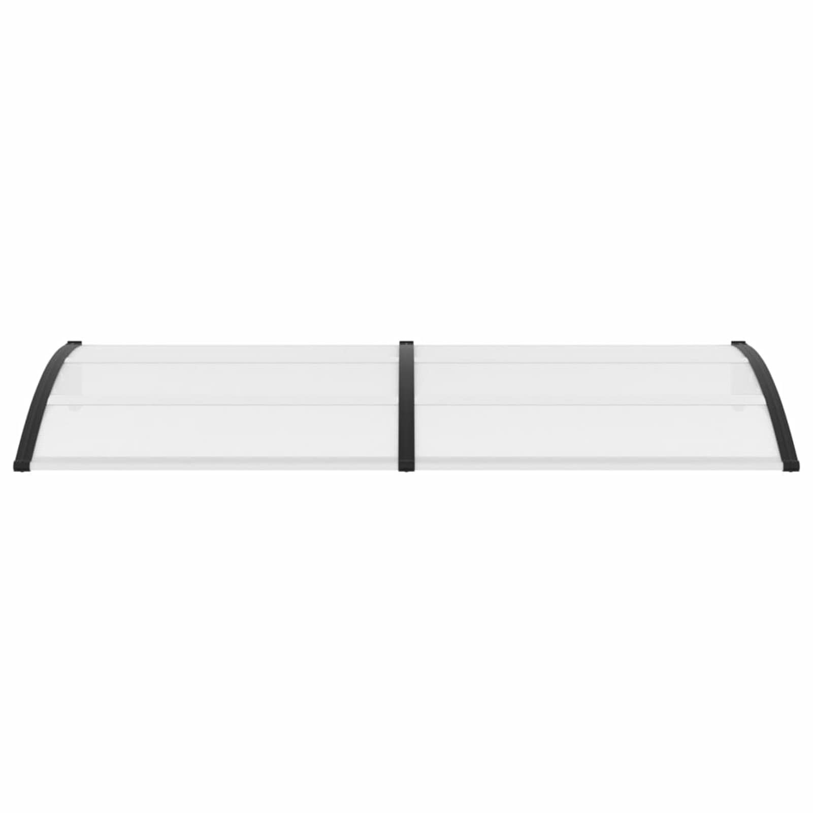 Marquesina para Puerta PC Negro y Transparente 240x80 cm Marquesina De Policarbonato para Puerta De Entrada