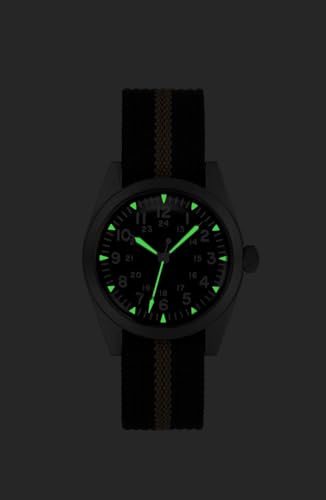 Image of RDUNAE RA04 Field Watches for Men - Super 2035 Quartz Movement Brown Luminous Wristwatch 50m Water Resistant K1 Mineral Glass