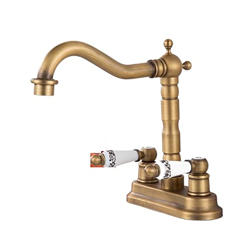Robinet de lavabo anti-corrosion double commande mélangeur laiton robuste
