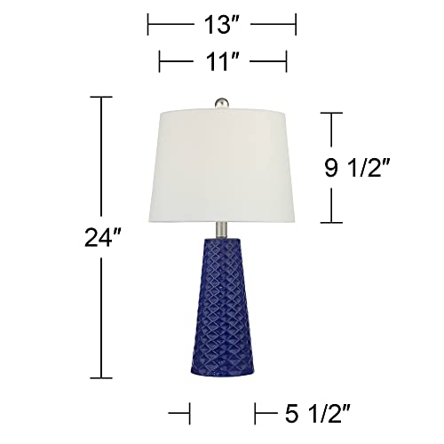 Lámparas de mesa modernas azul cerámica 24" set 2 miniatura 4