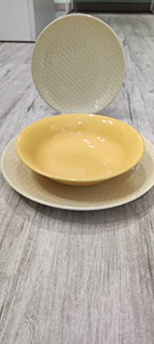 MERCURY HOME SET PIATTI 18 PEZZI TOSCANA CERAMICA GIALLO