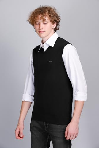 Image of V Neck Cotton Half Sweater for Man Winter Wear - Pullover Sweater for Men