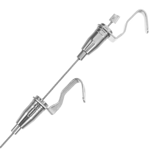 Image of HOMSFOU 2pcs Adjustable Picture Hanging Wire Wire Rope Hooks Coated Steel Braided Cable Hangers for Mirror Photo Hanging String