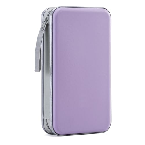 LIOVODE étui DVD, Porte-CD d'une capacité de 96, étui de Rangement multimédia Collection de disques Portefeuille de Protection pour la Maison et la Voiture (capacité 96, Lavande 96)