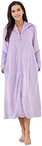 Richie House Women's Soft and Warm Fleece Robe with Zipper RHW2856-A-M