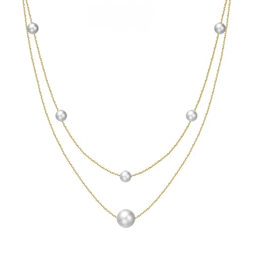 Collier perles d'eau douce femme argent sterling 925 plaqué or