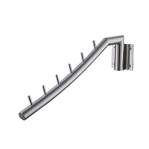 KES SUS 304 Stainless Steel Clothes Hanger with Swing Arm Holder Closet Accessories