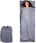 Lightweight Sleeping Bag Liner Single & Double Camping Travel Sleep Sack for Backpacking Hotels & Hostels grey
