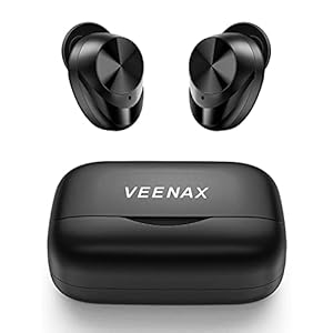 VEENAX X11 Draadloze Oortjes, Oordopjes Draadloos Touch Control, Bluetooth Hoofdtelefoon Sport Oortelefoon, In-Ear Koptelefoon met Microfoon en Diepe Bas, Mini Powerbank, 150u Speeltijd/USB-C, Zwart