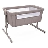 Chicco Next2Me Essential Cot Bed Cot Bed Compatible with Various Beds Height Adjustable Good Air Circulation Mattress and Bag Included 0-6 Months Beige