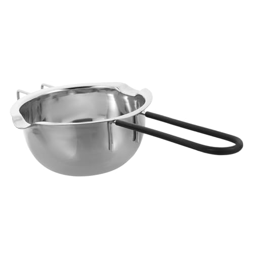 Garneck Stainless Steel Chocolate Melting Pot for Baking Double Boiler Milk Bowl Butter and Candy Warmer with Random Red Handle for Melting Chocolate and Sauces