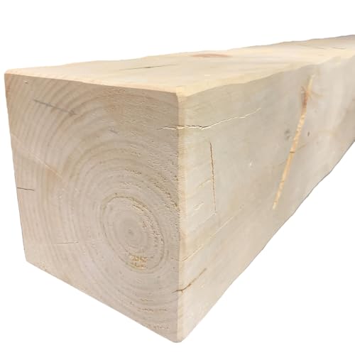 Wilson 6'x 6'x 72' Hand-Hewn Barn Beam Mantel, Rustic Natural Unfinished Solid Wood Shelf (1 Piece)