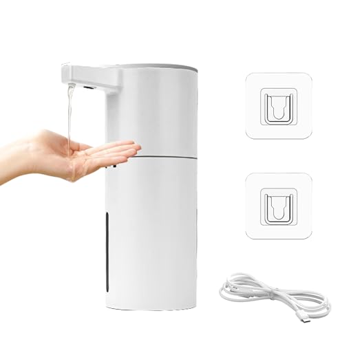 Dispensador Jabon BañO, Dispensador Jabon Cocina, Dosificador Jabon BañO con Sensor, Carga USB, 4 Marchas Ajustables, Impermeable IPX5