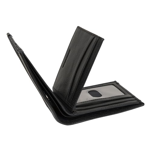 Image of Nautica Men's Bifold Leather Wallet | RFID Blocking | ID Window | Card Slots | Organization | Durable | Stylish