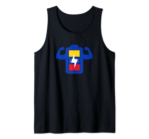Venezuelan Roots National Flag Venezuela carga de batería completa Camiseta sin Mangas
