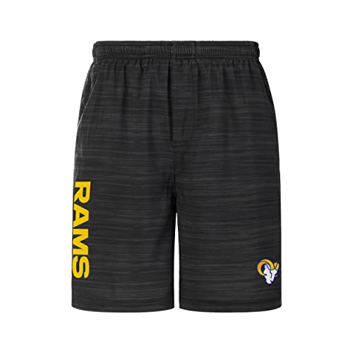 FOCO Los Angeles Rams NFL Mens Heathered Black Woven Liner Shorts