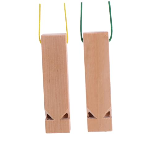 BESTonZON 2 Piezas Bloque de Madera Silbato de Tren Juguete Musical para Actividades al Aire Color Aleatorio