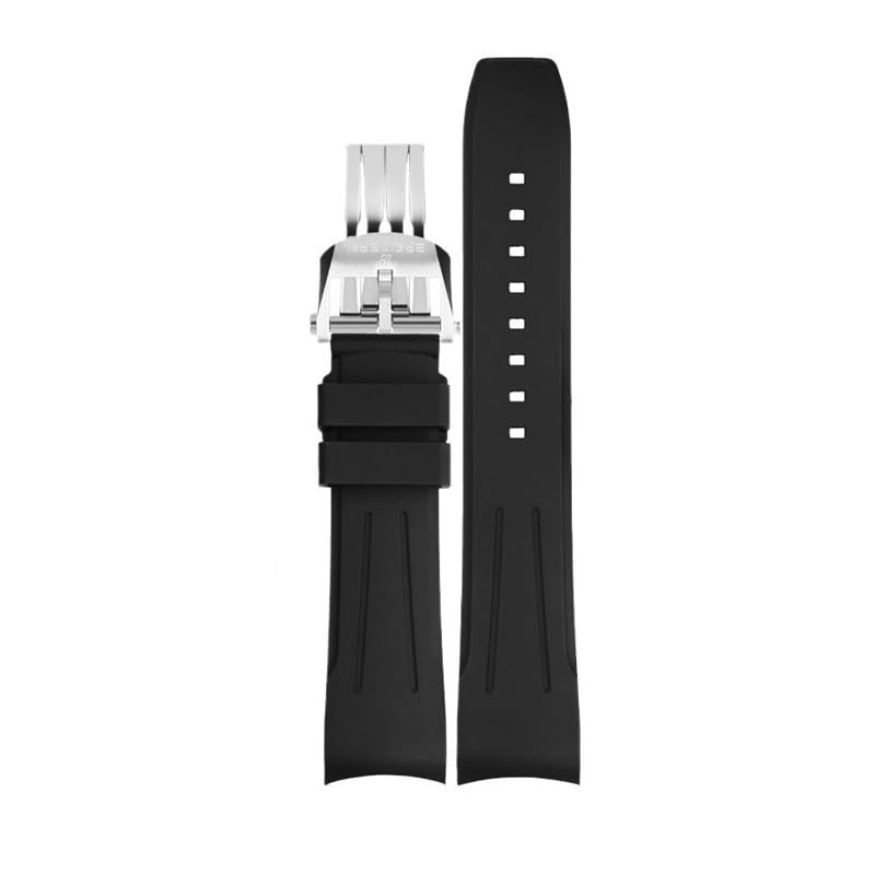 Bracelet de montre en caoutchouc haut de gamme 24mm bleu fini mat pour Premier